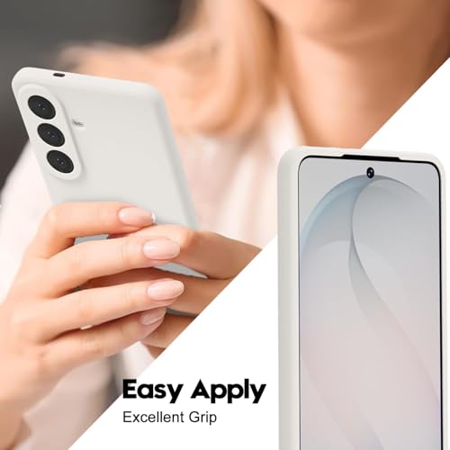 Image of DIZORO Microfiber Candy Case Compatible with Samsung S26 5G Smooth Touch Cushion Liquid Soft Silicone Gel Rubber Phone Cases Non-Slip Full Body Protective Shockproof Back Cover - Stone Grey