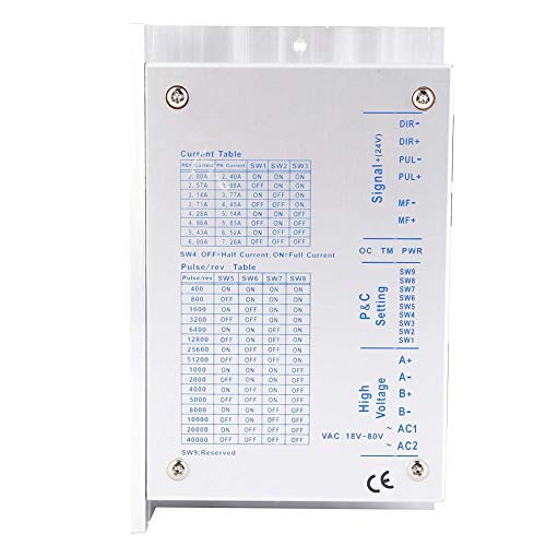 Stepper Motor Controller,AC 18V-80V 2 Phase Stepper Motor Driver 350KHZ Stepping Motor Controller
