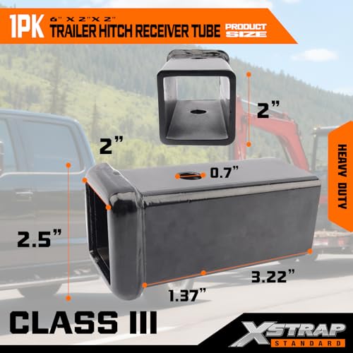 XSTRAP STANDARD 2" Hitch Reducer Sleeve Carbon Steel Adapter, Heavy Duty Carbon Steel Hitch Convertor for Tractor RV Truck Bike Rack Cargo Carrier Towing Usefor Track - image 3