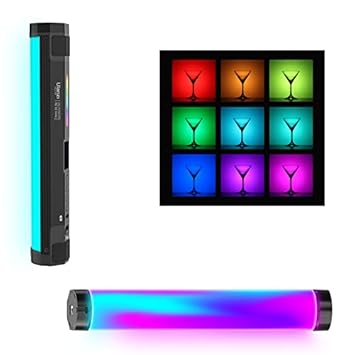 ULANZI VL110 Magnetic RGB Tube Light, 24CM Light Vlog Photography Fill Lighting Lamp for Video Conference/Live Streaming Broadcast/Zoom Meeting/Laptop Computer, Black, (R095)