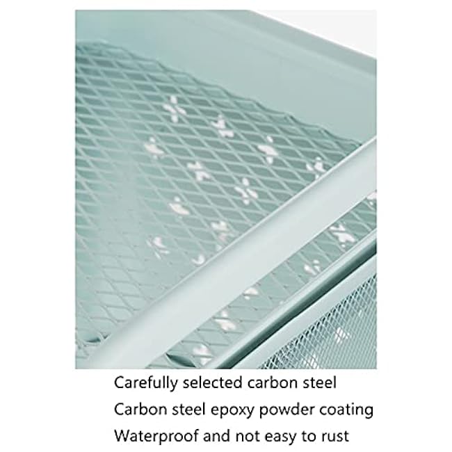 Storage Trolley, 3-Tier Kitchen Cart, Storage Cart Metal Shelving with Hooks Baskets Mobile Storage Rack for Kitchen Office Storage Trolley(Black)-fwZqNjD6