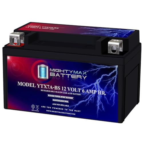 Mighty Max Battery YTX7A-BS -12 Volt 6 AH, 105 CCA,