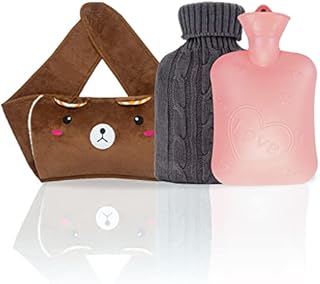 AIXMEET Hot Water Bottle Waist Pouch with Soft Plush, Cute Hot Water Bottle Belt for Pain Relief from Neck, Back, Shoulder, Arthritis, Hot and Cold Therapy, Valentine's Gift for Him or Her(Brown)