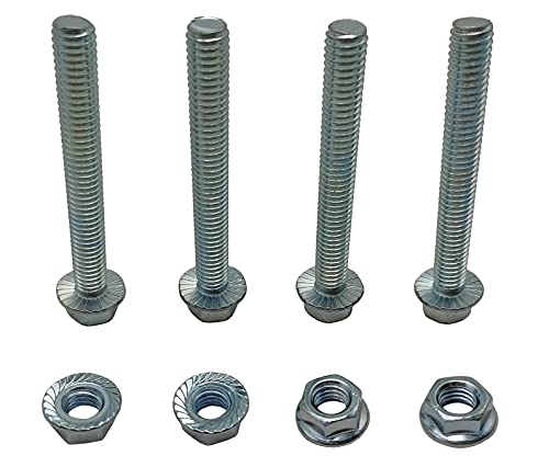 Image of 3 /8 Flanged Hex Head Bolts, 3 /8 Flanged Nuts, Flanged Hex Head Screws, Grade 5, Fully Threaded, 4 Pack (3 /8 inch-16 x 2-1 /4 inch)