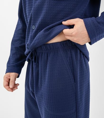 Image of DAVID ARCHY Mens Pajamas Set Ultra-Soft Sleepwear Classic Notched Collar Top & Bottoms Loungewear with Pockets