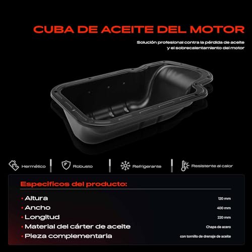 Cárter de aceite Frankberg para Peugeot 206 y Citroën C4 motor 1.4i sustituye 9653579280 4