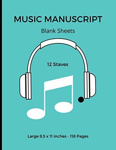 MUSIC MANUSCRIPT NOTEBOOK FOR SCHOOL: Blank Music Sheet Notebook/Journal. Makes a great Gift for Students, Composers & Songwriters.12 Staves per page - 8.5 x 11 inches. (All Music Series) image 2