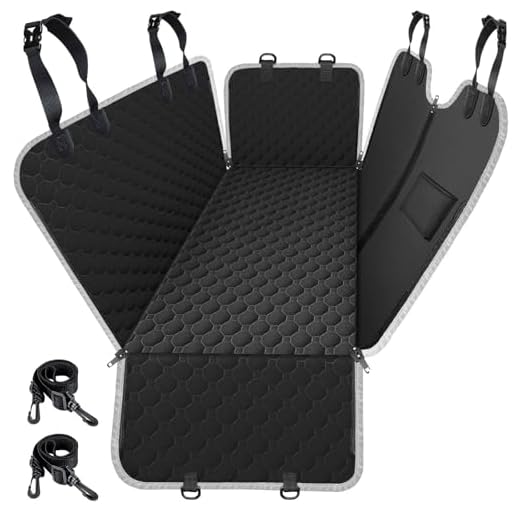 Mancro Dog Car Seat Cover for Back Seat, 2025 Upgraded 600D Heavy Duty Waterproof & Scratch-Resistant Dog Hammock for Car, Back Seat Pet Cover for Dogs with Sedan, Trucks and SUVs, Standard, Black