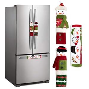 3 Piece Set Christmas Snowman Refrigerator Door Handle Covers Appliance Handle Covers Christmas Decorations Fits Standard Size Kitchen Refrigerator Microwave Oven Or Dishwasher