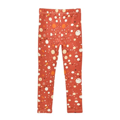 KLL White Polka Dot Red Background Chestnut Toddler Baby Girl Leggings Comfortable Full Length Dance Pants Running2