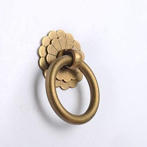 Ring Pull，Door Handles, 1PCS Antique Brass Kitchen Cabinet Drawer Knobs Vintage Copper Cipboard Wardrobe Door Ring Pull Handles (4,60mm) (Size : 50mm) (Size : 50mm)