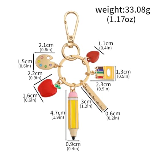 Image of Fruit Bag Charm Keychain - Gold Key Chain, Cute Purse Handbags Accessories - Beautiful Gift for Women