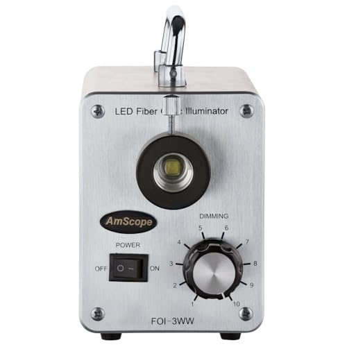 Image of AmScope LED-30WY 30W LED Fiber Optic Dual Gooseneck Lights Microscope Illuminator