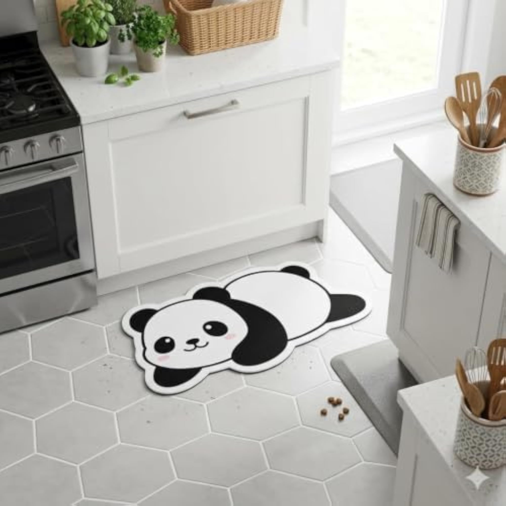 Cute Panda Microfiber Floor Mat for Bedroom and Bathroom
