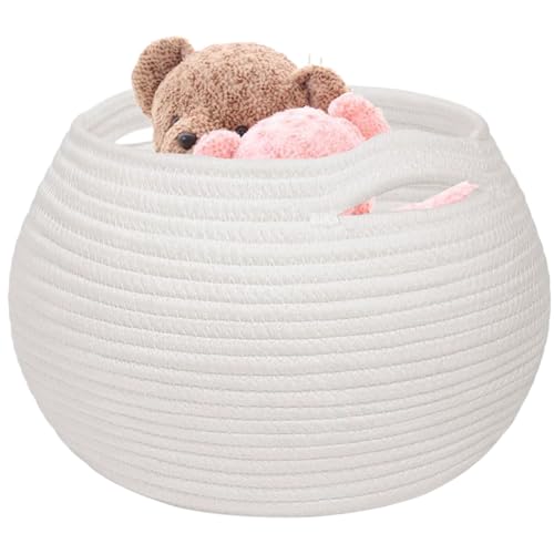 Cesta de cuerda de algodón decorativa para almacenamiento de mantas y hogar 6