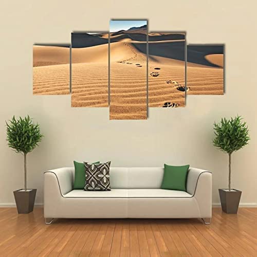 Art prints mur photo désert tableau 5 panneaux avec cadre déco murale salon chambre 150x100 cm