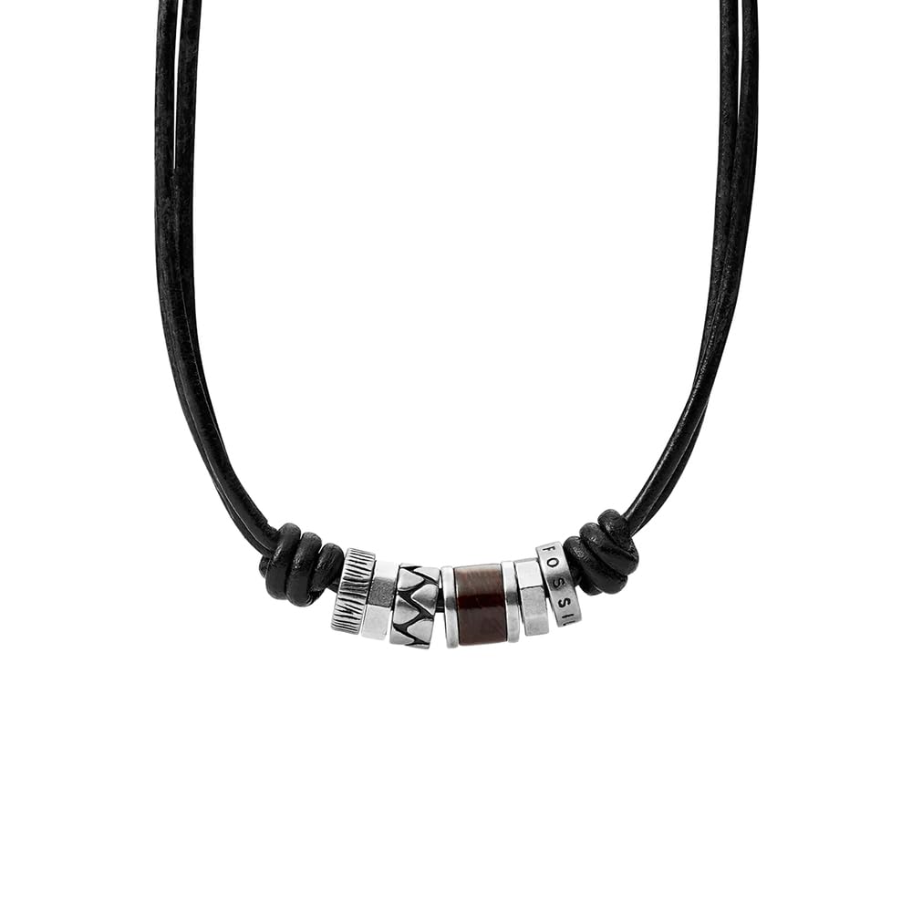 FossilMen's Stainless Steel or Leather Necklace for Men
