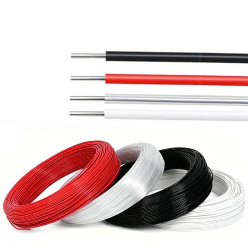 Cable FEP de cobre plateado 20 AWG alta temperatura 200 grados teflón negro 25 pies