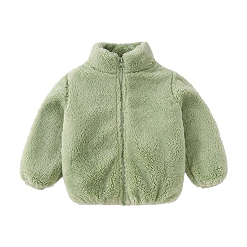 Fleece Lined Wool Outfit for Children Boy Girl Fall Winter Thick Warm Thick Fuzzy Basic Coats Child 2025 Fashion