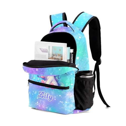 Custom Unicorn Personalized Causual Shoulder Bag Sports Leisure Camping Backpack for Women Men L3
