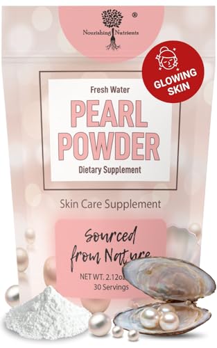 Pearl Powder Organic Quality DIY Beauty Face Mask for Glowing Skin & Under Eye Brightening Teeth Whitening - 100% Freshwater Pearl Powder Anti-aging Antioxidant & Collagen Support 60g 30 servings