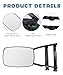 UNLRAE Tow Mirrors,Mirror Extenders for Towing,Universal Clamp-On 360 Degree Rotation Adjustable Trailer Mirrors for Towing,Applicable to the Rearview Mirror of Most Cars,Trucks,and Trailers