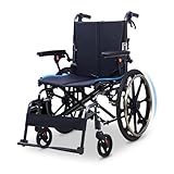 Bytetecpeak M4 Lightweight Folding Wheelchair with Aluminium Frame,Self Propelled Wheelchair for Adults & Disabled,Shock Absorbing System & Footrest - Ideal for Outdoor Use