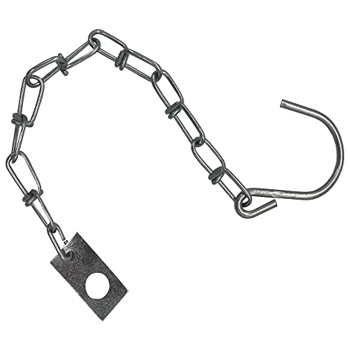 SAMETRUCK Sicherheitskette 27cm mit Haken und Platte Bordwandverschluss für PKW Anhänger (2)