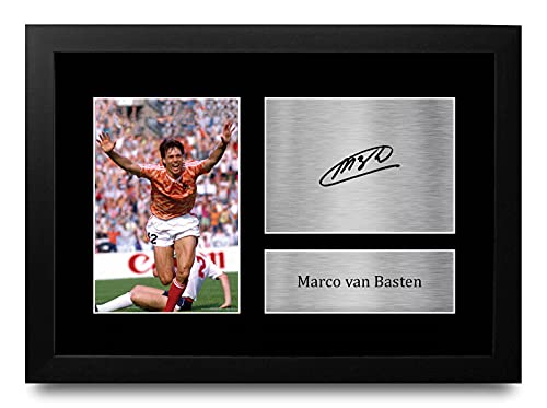 Photo autographe signée Marco van Basten Holland - Cadre A4 imprimé pour fan de football