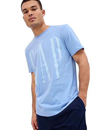 GAP Camiseta con logotipo para hombre, Azul (Blue Opal), Large