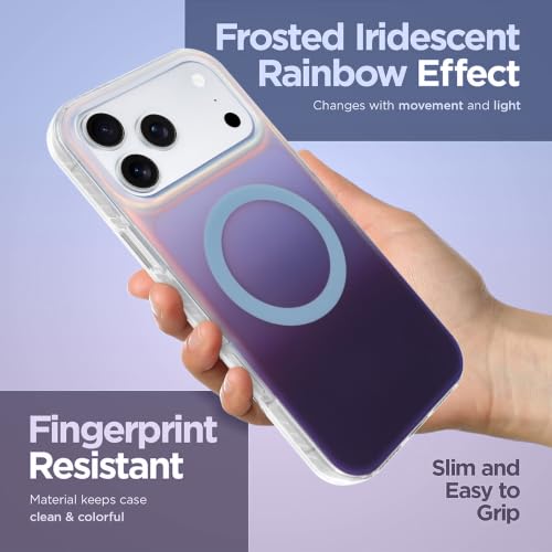 Image of Magnetic Case for iPhone 17 Pro Max [Compatible with Magsafe] | [Anti-Yellowing] [1 Screen Protector] Cute Fashion Iridescent Case for iPhone 17 Pro Max 6.9 inch 2025, Deep Purple