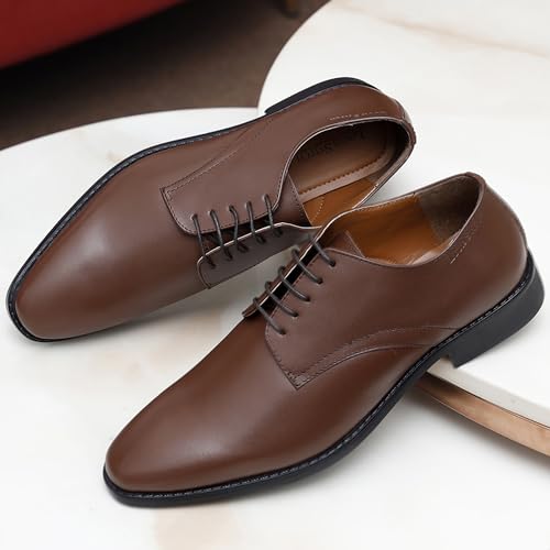 Image of LOUIS STITCH Men's Italian Leather Shoes Handmade Formal Lace Up Derbies for Men (RXPL)