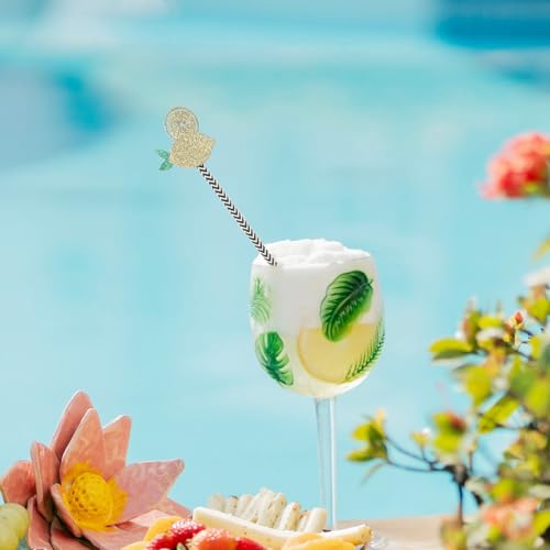 Healeved 12pcs Pitillos Desechables Decorativos de Fruta Limón miniatura 4
