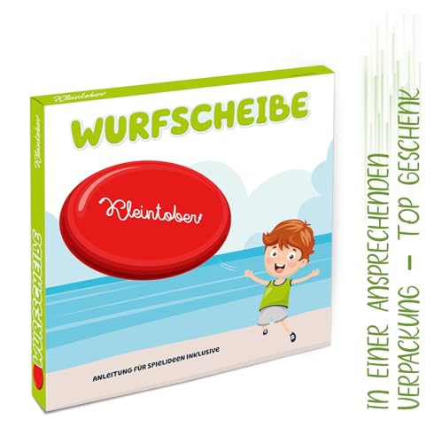 Kleintober Premium Wurfscheibe Kinder I mit Anleitung für Spiele I weich I Indoor & Outdoor Spielzeug ab 5, 6, 7, 8 Jahre I Mitgebsel Kindergeburtstag I Wurfring I Geschenke Mädchen & Junge