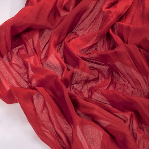 Image of Socomi 10pcs Red Cheesecloth Table Runner Boho Rustic Gauze 120 inch 10FT Cheese Cloth Runner for Wedding Party Baby Shower Birthday Home Decor Holiday Decorations