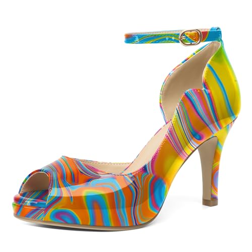 Image of AUMOTED High Heels Pumps Platforms Shoes for Party Daily 3.4 inch Dressy Pumps