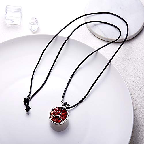fly way Exaggerated Long Pomegranate Necklace, Novel and Fashionable Fruit Pendant Necklace4