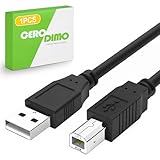 CeroDimo 6Ft USB 2.0 Type-A to Type-B MIDI Cable, Compatible with Audio Interfaces, MIDI Keyboards, Printers, USB Microphones, Mixers, and More