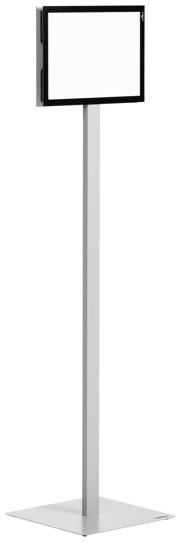 Durable Espositore da Pavimento con Pannello A4 Ruotabile, Leggibile su Entrambi i Lati, con due Cornici Magnetiche Nere, Grigio, 501257