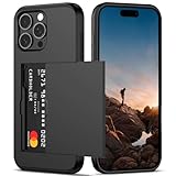 Nvollnoe Compatible with iPhone 16 Pro Max Case with Card Holder Dual Layer Heavy Duty Protective Shockproof Hidden Card Slot Slim Wallet Phone Cover for Women&Men 6.9 inch(Black)