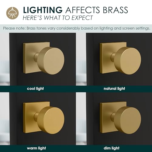 Mega Handles SUANA Privacy Door Knob for Hallway, Closet and Bathroom, Reversible Heavy Duty Design Door Knobs, Fits All Standard Door Sizes Screws Included - Satin Brass (1 Pack) by Mega Handles - Image 2