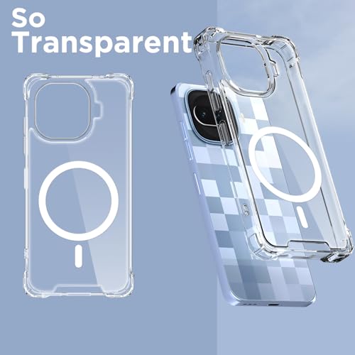 Image of Amazon Basics Back Cover for iQOO 15R 5G Mag-Safe Shockproof PC + TPU Protective Case Magnetic Support Bumper Case (Transparent Mag-Safe)