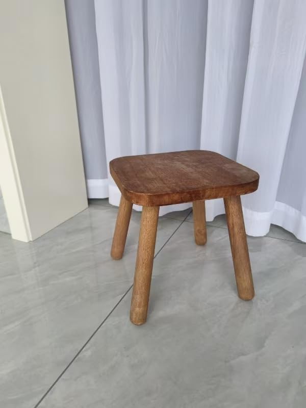 Yier Mei 100% Solid Wood Small Stool, Mini Step Stool for Adults Kids Easy Assembly - Image 2