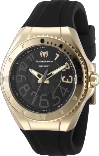 Montre TechnoMarine Lusso Mare Lady quartz en acier doré noir 38 mm