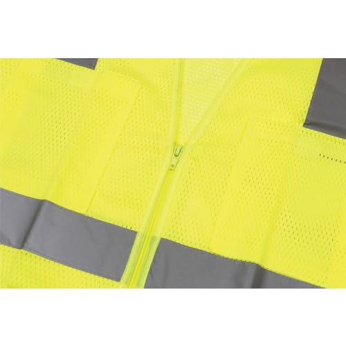 Image of Performance Tool W1580 High-Visibility Reflective Safety Vest, Chest Pockets, Zip Closure, Neon Yellow