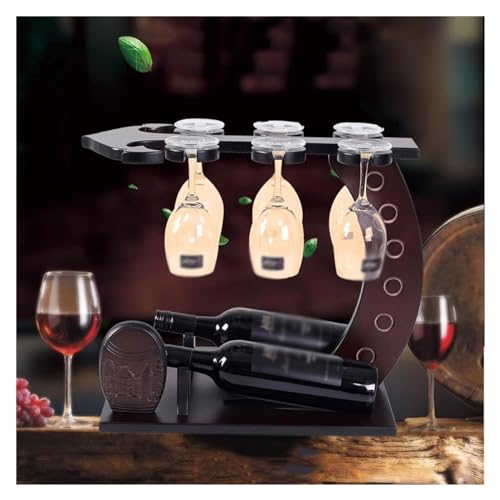 Soporte para botellas de vino de madera estilo escritorio miniatura 7