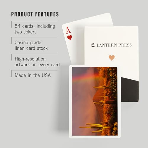 Baraja de 52 cartas estilo póker con fotografía de cactus y arcoíris miniatura 3