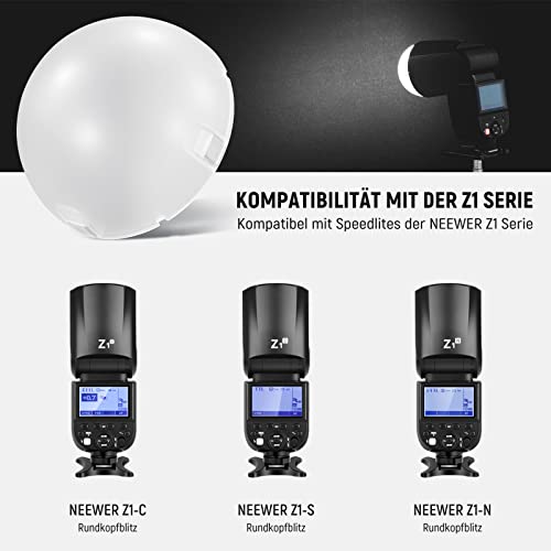 NEEWER M12 Magnetischer Dome Diffusor für Rundkopf Speedlite Blitz – Ansicht 5