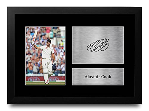 Photo Alastair Cook dédicacée pour déco de bureau cricket A4