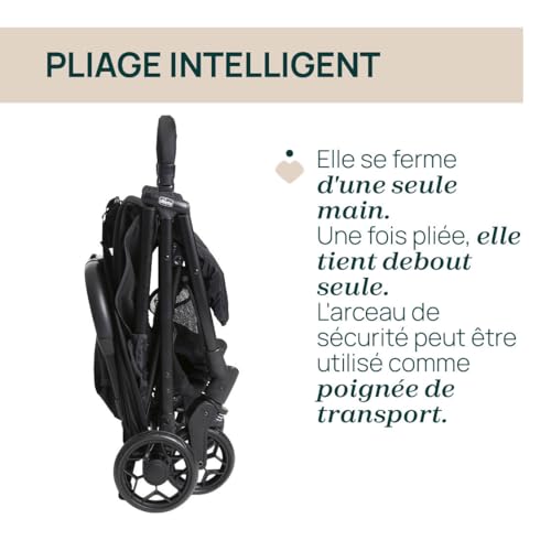 Poussette bébé légère Chicco Urbino Noir | De 0 mois à 22 kg